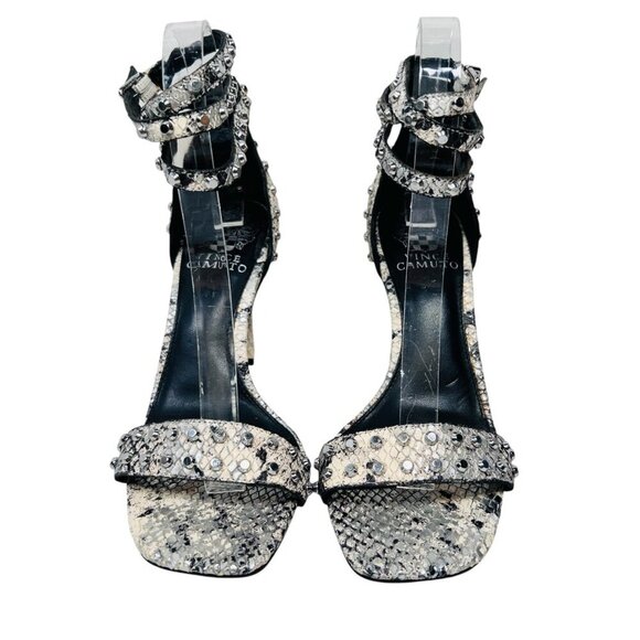 Vince Camuto Lorasha Size 7 Studded Snakeskin Heels Stiletto Party - Picture 3 of 11